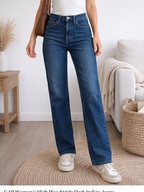 GAP Women's High Rise Stride  Dark Indigo Jeans 29/8Reg